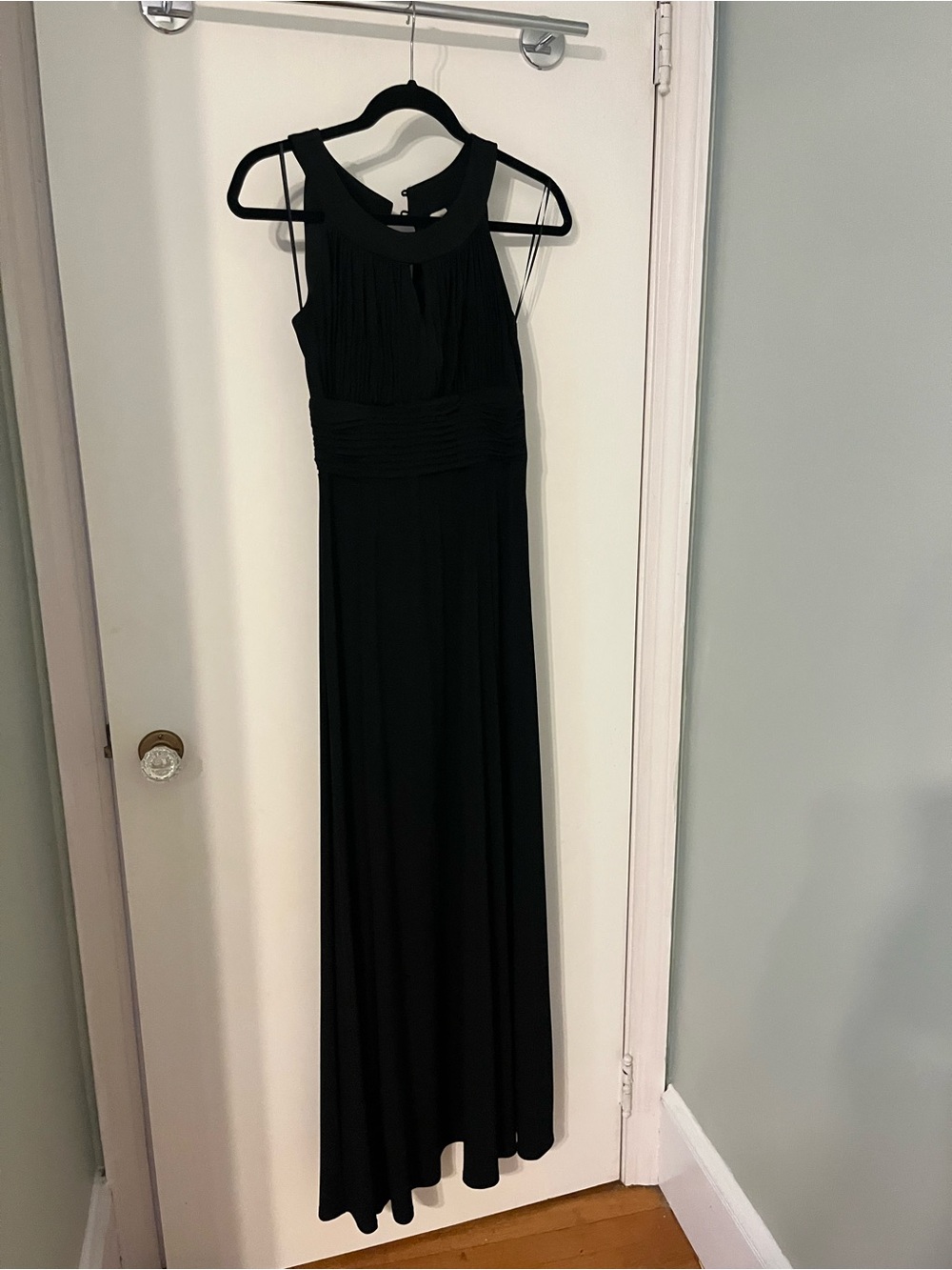 Signature by Sangria Black Sleeveless Maxi Dress with Pleated Bodice